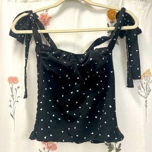 Black & White Heart Print Tank Top